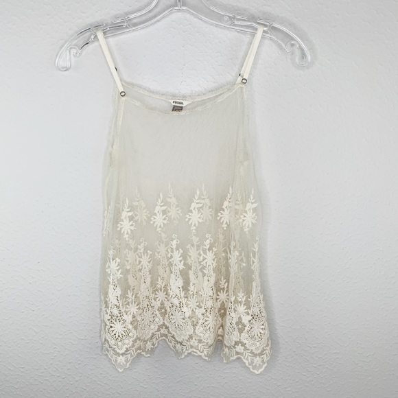 Fossil Tops - Fossil Sheer Lace Top E122